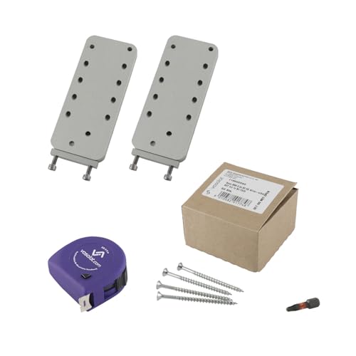 vasalat HVP Verbinder mit Aushubsicherung 60x140x12mm - 2x Holzverbinder unsichtbar - ideal als Balkenverbinder inklusive 50x Spaxschrauben T-Star plus & 1x Bit TX20 von vasalat