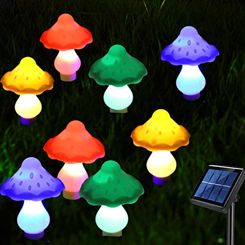 Solar-LED-Pilzlampe für den Außenbereich, niedliches Pilzlicht, Pilz-Solarleuchten, 8 Modi, wasserdichte Gartenlampe, Außendekoration für Weihnachten, Halloween, Garten, Hof, Terrasse, Weg, Rasen von vazarsolar