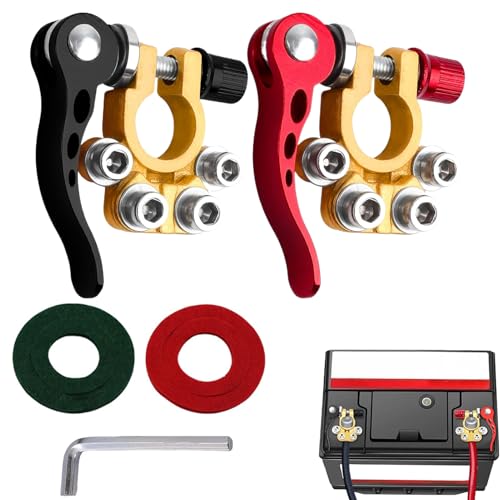 2 Stück Batterieklemmen 12v Polklemme,4-Wege Polklemmen Autobatterie 12v,Positiver und Negativer Batterieanschluss Polklemmen Autobatterie,Battery Terminal Auto Anschlüsse für PKW,Transporter,Schiffe von vcsjw