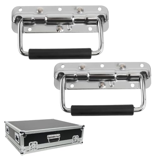2 Stück Klappgriff,140mm Klappgriff Edelstahl,Klappgriffe,Gefedert Kistengriff, Tragegriff Für Kisten,Metall Griffe Tragegriff Mit Frühling, Für Lautsprecherboxen, Werkzeug Boxen, Toolbox, Kiste von vcsjw