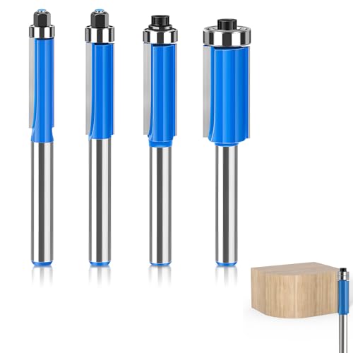 4 Stück Bündigfräser 8mm Schaft,Schaft Bündigfräser,Bündigfräser Mit Anlaufring Oben,Schaft Bündigfräser Fräser,Doppelseitiger Fräser Mit Lagern,Für Zimmerei Fasen Holzbearbeitung Trimmen (Blauer) 4 Stück Bündigfräser 8mm Schaft,Schaft Bündigfräser,Bündigfräser Mit Anlaufring Oben,Schaft Bündigfräser Fräser,Doppelseitiger Fräser Mit Lagern,Für Zimmerei Fasen Holzbearbeitung Trimmen (Blauer) von vcsjw