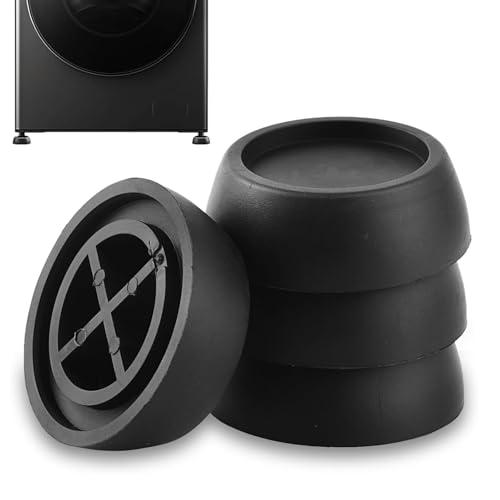 4 Stück Vibrationsdämpfer Waschmaschine, Universal Schwingungsdämpfer,Anti Vibration Füße Dämpfer,Anti Vibration Dämpfer Pads Unterlage Gummi,Für Waschmaschinen Trockner Gummifüße (Schwarz) von vcsjw