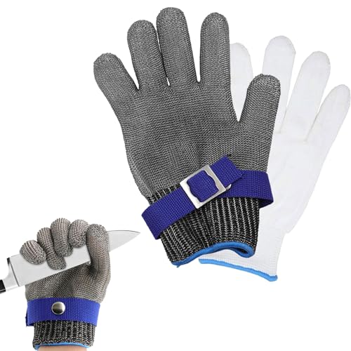 Kettenhandschuh Küche,Schnittschutzhandschuhe Küche,Schnittschutz Handschuhe,Edelstahldraht Metzger Handschuh,Austernhandschuh Geeignet Den Umgang mit Lebensmitteln die Fleischverarbeitung (S-Code) von vcsjw
