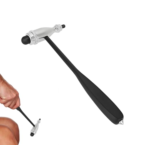 Neurologischer Reflexhammer,Medizinische Hammer,Neuro Reflexhammer Mit Doppel-Kunststoffkopf,Doppelten Funktionskopf Reflexhammer,Leichter Perkussions-Reflexhammer,Für Reflextests (Schwarz) von vcsjw