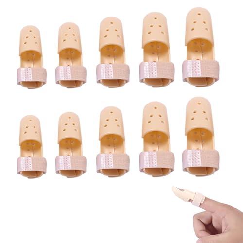 vcsjw 10 Stücke Fingerschutz Finger,Fingerschiene,Extension Splint Finger,Finger Extension Splint,Mehrfach Verwendbare Fingerstütze,Kunststoff Fingerschiene,Zur Knöchel-Immobilisierung von vcsjw
