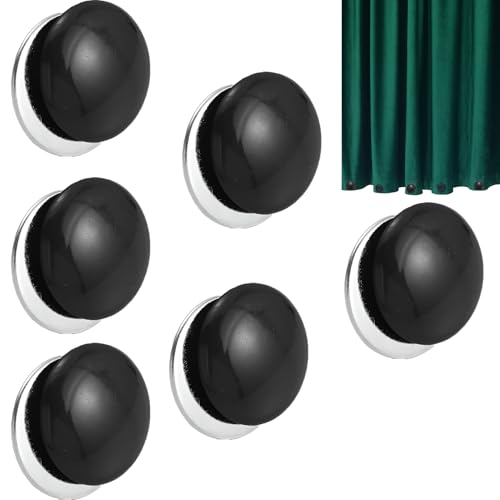 vcsjw 6 Paar Duschvorhang Gewichte,Duschvorhang Beschwerer,Gardinen Gewichte,Magnetische Vorhang Gewichte für Tischdecke Vorhänge,Wasserdicht (Schwarz,4cm) von vcsjw