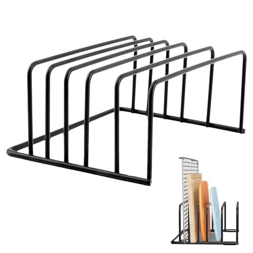 vcsjw Schneidebrett Halter mit 5 Fächern,Schneidebrett Halterung,Backblechhalter für Schrank,Schneidebrett Organizer Ständer Topfpfannendeckel Halter für Küche (18.8x14cmx8.2cm) von vcsjw