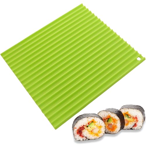vcsjw Silikon Sushi Matte,Sushi Roller Sushi Maker Set,Wiederverwendbare Sushi Matte,DIY Sushi Machen für Anfänger Sushi Rolle Sushi Matte Party Picknick Reisen von vcsjw