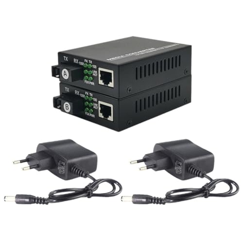 vdha 1 Paar Gigabit Fiber Transceiver 3KM Single Mode Single Fiber SC Gigabit Medienkonverter für Sicherheitsüberwachung EU-Stecker von vdha