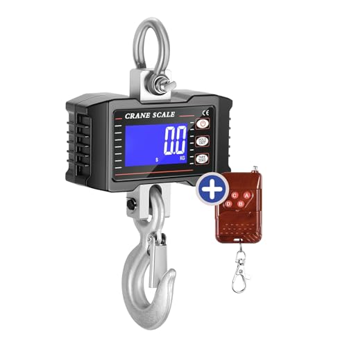1T 1000KG Kranwaage Smart Schwere Typ Crane Maßstab mit Alulegierung von Luftfahrtqualität Elektronische Hängewaage Digital Haken Hängewaage Wiederaufladbare Modelle (Black) von veco chajor