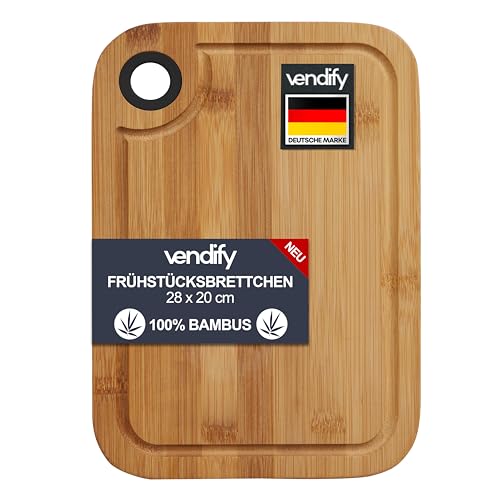 vendify® Frühstücksbrettchen aus Bambus - Schneidebrett 28x20 cm - Küchenbrett Holz von vendify