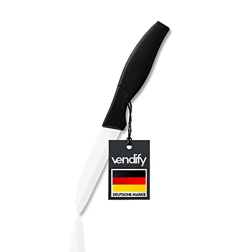 vendify® Keramikmesser Hochwertig sehr scharf - 16,5 cm lang - Küchenmesser mit Keramikklinge - Obstmesser, Schälmesser, Kochmesser aus Keramik von vendify