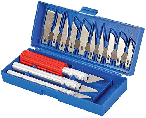 vendify® Bastelmesser Skalpell Set 16 tlg., Bastelset, Präzisionsmesser Skalpellmesser Ersatzklingen, 16 teilig, Handwerkliches Hobbymesser Cutter - Cuttermesser zum Basteln als Bastelwerkzeug von vendify