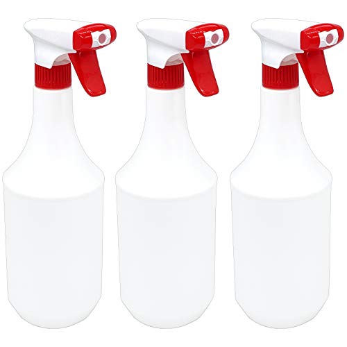 vendify Sprühflasche 3er Set 1 Liter / 1000 ml Leer mit Schaum Düse ohne Label - Made in Germany - 1l groß nachfüllbar Spray Bottle Zerstäuber - Premium Qualität Sprüher von vendify