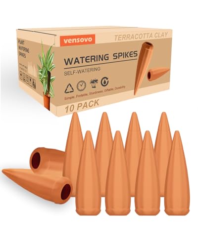 vensovo Tonkegel Bewässerung 10er-Set, Terrakotta-Selbstbewässernde Spikes, Topfpflanzen Bewässerungsgeräte Pfähle für Outdoor, Zimmerpflanzen von vensovo