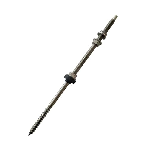 Stockschraube M12 Edelstahl A2 (verschiedene Längen: 200-350 mm), vormontiert mit EPDM-Dichtung & Sperrzahnmuttern, für Blech-/Wellenprofile, inkl. 0% MwSt., Ausführung:300 mm von venturama Solar