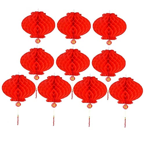 10pcs Rote Chinesische Laternen Dekorationen Hängen Laterne Für Chinesisches Neujahr Frühling Festival Dekoration Feierlichkeiten von Vepoty