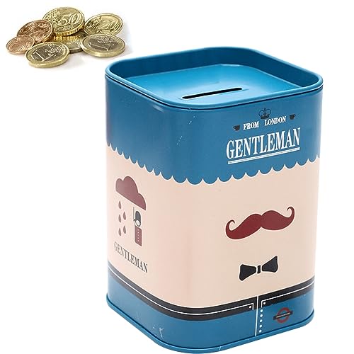 Spardose London Gentleman Aufbewahrungsbox Weißblech Sparbüchse Sparbüchse Langlebiges Sparschwein für Kinder Erwachsene von Vepoty