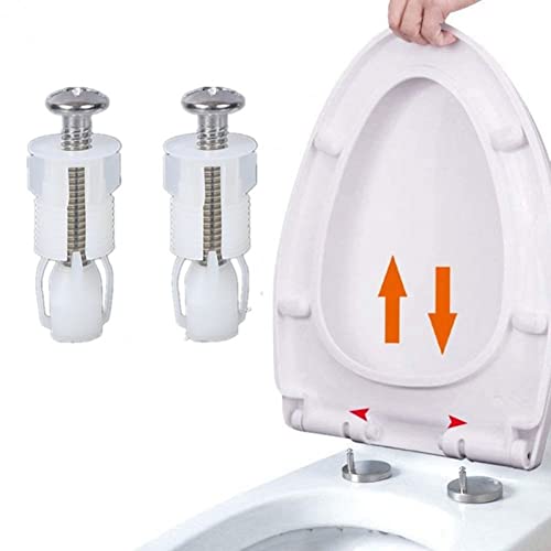 Toilettensitz-Scharnierschrauben, 2 Stück, Universal-Toilettendeckel-Befestigungsscharniere, Schrauben, Nylon-Muttern, WC-Löcher, Befestigung von Vepoty