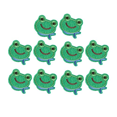 Wäschedekor Applique Patch 10pcs Frosch Stickerei Patch Cartoon Eisen Auf Applique Patch Für Jeanshut von Vepoty