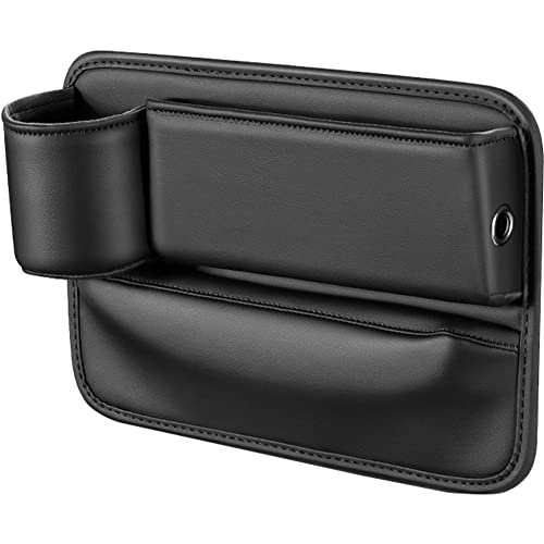 Vepoty Autositz Gap Organizer Universal Front Autositz Seitentasche Leder Autokonsole Seiten Aufbewahrungsbox für Handys Wechselkarten von Vepoty