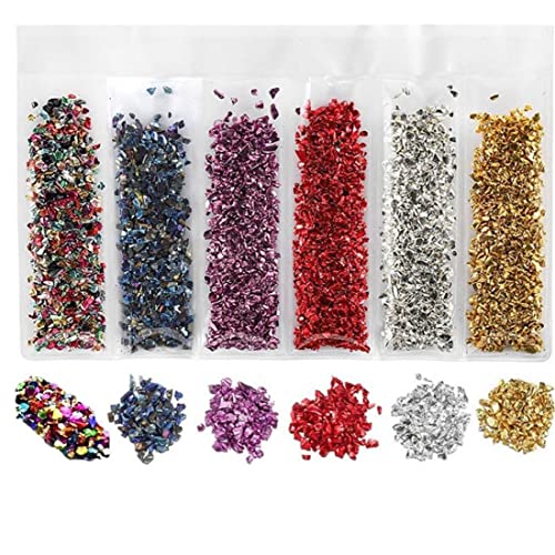 Vepoty Zerkleinertes Glas Unregelmäßig 34g Glas Pailletten Sprinkles Klobiger Glitz von Vepoty