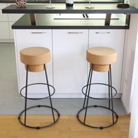 Verkorkst Premium Barhocker Aus Kork Und Metall Individualisierbar Stopper Hocker Bar Stool Made in Portugal von verKORKst