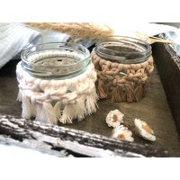 Mini Windlicht Makramee | Bohodekoration Tischdeko Hochzeitsdeko Geburtstagsgeschenk Geschenkidee Balkondeko von verZiertbyvroni