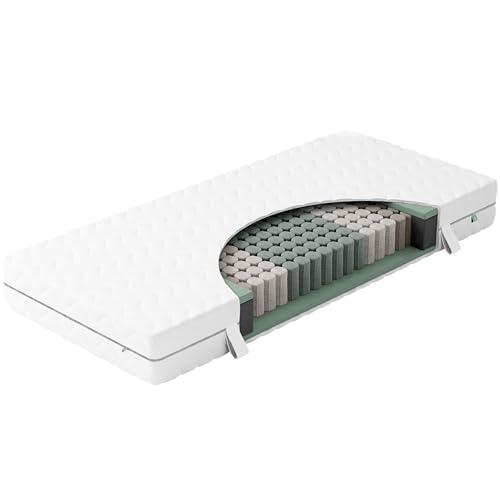 verapur Classic HR Taschenfederkernmatratze 80x200 cm H2-21cm hoch - 7 Zonen Matratze - atmungsaktiv - Matratze 80 x 200 cm - Tonnentaschenfederkernmatratze - Made in Germany von verapur