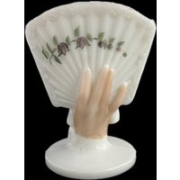Vintage Handbemalte Milchglas Fächervase Ring - & Schmuckhalter von veraviola