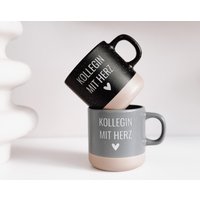 Tasse Aus Keramik Mit Gravur | Kollegin Kollege Herz Arbeit Geschenk Personalisiert Dankeschön Geburtstag Abschied von verdruckt