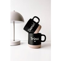 Tasse Schwarz Aus Keramik Mit Gravur | Name Geschenk Personalisiert Geburtstag Freundin Freund Personalisierte Steinguttasse Tasse Schwarz Aus Keramik Mit Gravur | Name Geschenk Personalisiert Geburtstag Freundin Freund Personalisierte Steinguttasse von verdruckt