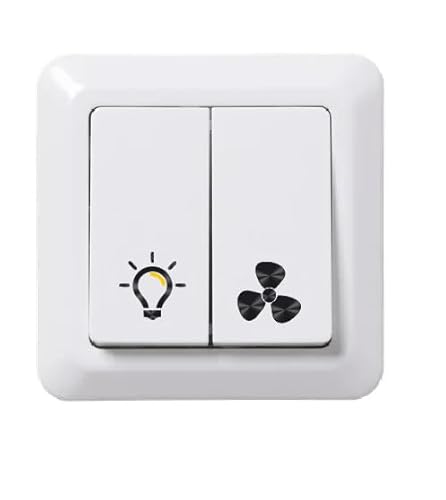 3 Stück Licht Symbol Aufkleber und 3 Stück Ventilator Symbol Aufkleber, Selbstklebend, Dekorativ, Abziehbild (RMT5/6) (10 mm) von verkauflade by Chr/Su