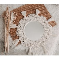 Handgemacht |Makramee Mandala |Spiegel |Boho Handgemacht |Makramee Mandala |Spiegel |Boho von verknuepftuzugenaeht