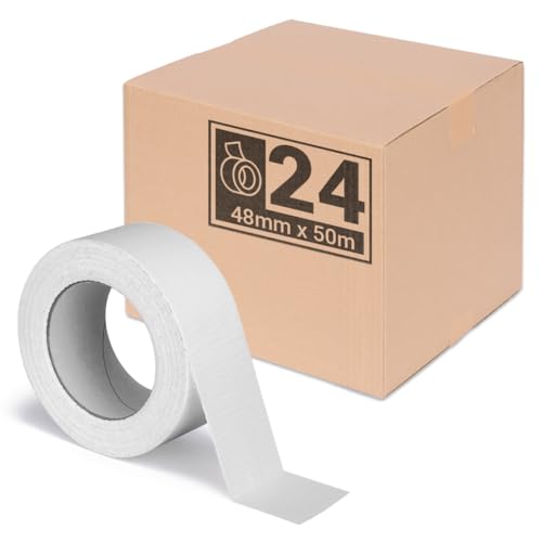 verpacking 24er Pack | Premium Panzertape Weiß [50m x 48mm] Gewebeband | Marken-Qualität von verpacking