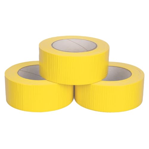 verpacking 3er Pack | Premium Gewebeband Gelb [50m x 48mm] Panzertape Reparaturband | hohe Klebekraft | Gaffa Tape | mit Naturkautschuk-Kleber von verpacking