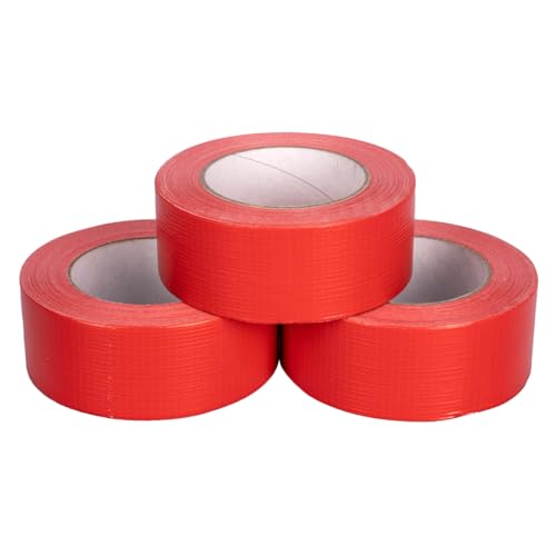 verpacking 3er Pack | Premium Panzertape Rot [50m x 48mm] Gewebeband Reparaturband | hohe Klebekraft | Klebeband von verpacking