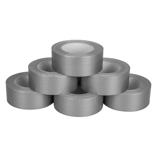 verpacking 6er Pack Panzertape Silber 50m x 48mm, Gewebeband Grau 6 Rollen wasserfest hohe Klebekraft Reparaturband für Innen und Außen zum Markieren und Fixieren von verpacking