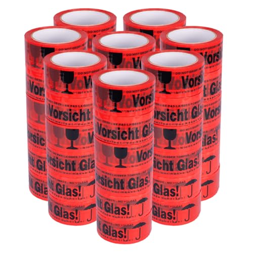 verpacking 48 Rollen Paketklebeband leise abrollend PP Vorsicht Glas 50 mm x 66 m Packband von verpacking