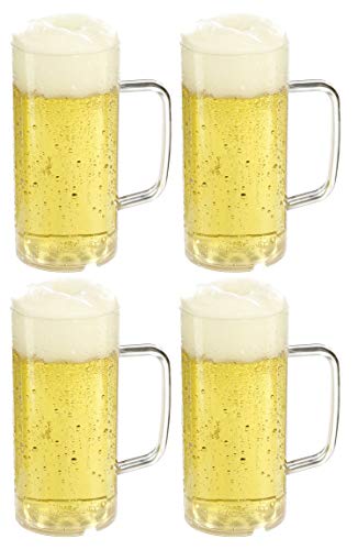 versandfuxx24 Outdoor Bierkrug 0,4l - 4er Set Bierglas mit Eichstrich bei 0,3l aus Kunststoff von versandfuxx24