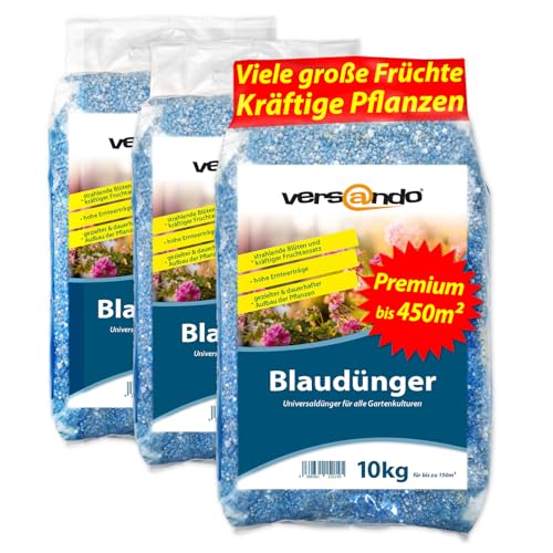 versando 30kg Blaudünger für ca. 450m² Universaldünger für alle Gartenkulturen ganzjährig NPK-Dünger von versando