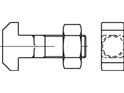 10 Hammerschrauben DIN 186 Mu 4.6 BM 12 x 45 Stahl von verschiedene