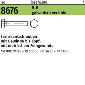 25 Sechskantschrauben ISO 8676 8.8 M 16 x 1,5 x 100 verzinkt Stahl von verschiedene