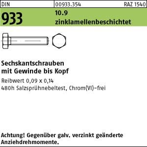 50 Sechskantschrauben DIN 933 10.9 M 16 x 45 zinklamellenbeschichtet flZn Stahl von verschiedene