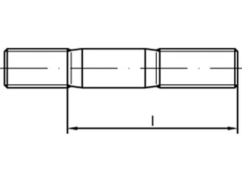 50 Stiftschrauben DIN 835 8.8 M 10 x 55 Stahl von verschiedene