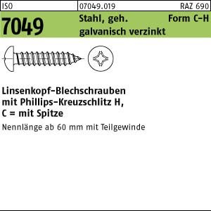 ISO 7049 Stahl 2,9 x 9,5 -C-H galv. verzinkt passiviert gal Zn VE=S Blechschrauben 2000 Stück von verschiedene