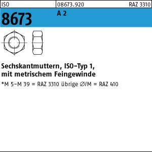 ISO 8673 A 2 M 16 x 1,5 A 2 VE=S Sechskantmuttern 25 Stück von verschiedene