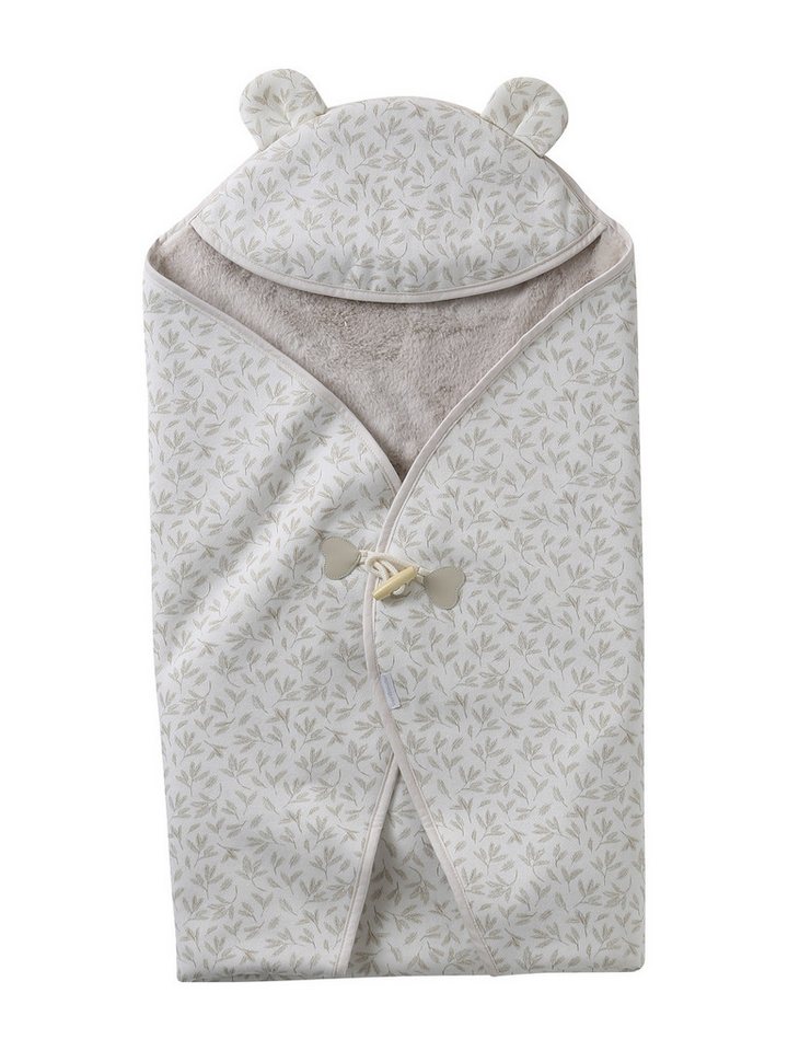 vertbaudet Fußsack Baby Sweat-Einschlagdecke, Plüschfutter von vertbaudet