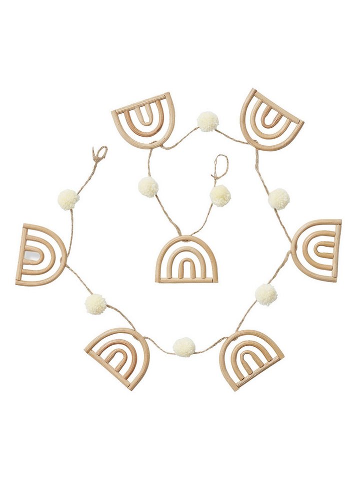 vertbaudet Girlande Kinderzimmer Girlande REGENBOGEN, Rattan von vertbaudet