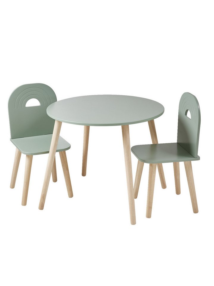vertbaudet Kindertisch Kinderzimmer-Set: Tisch & 2 Stühle REGENBOGEN von vertbaudet